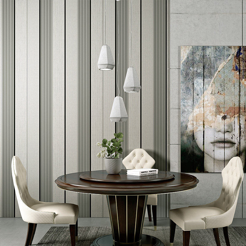 Simplicity Wall Covering in Soft Color Vertical Stripe Wallpaper Roll, 20.5