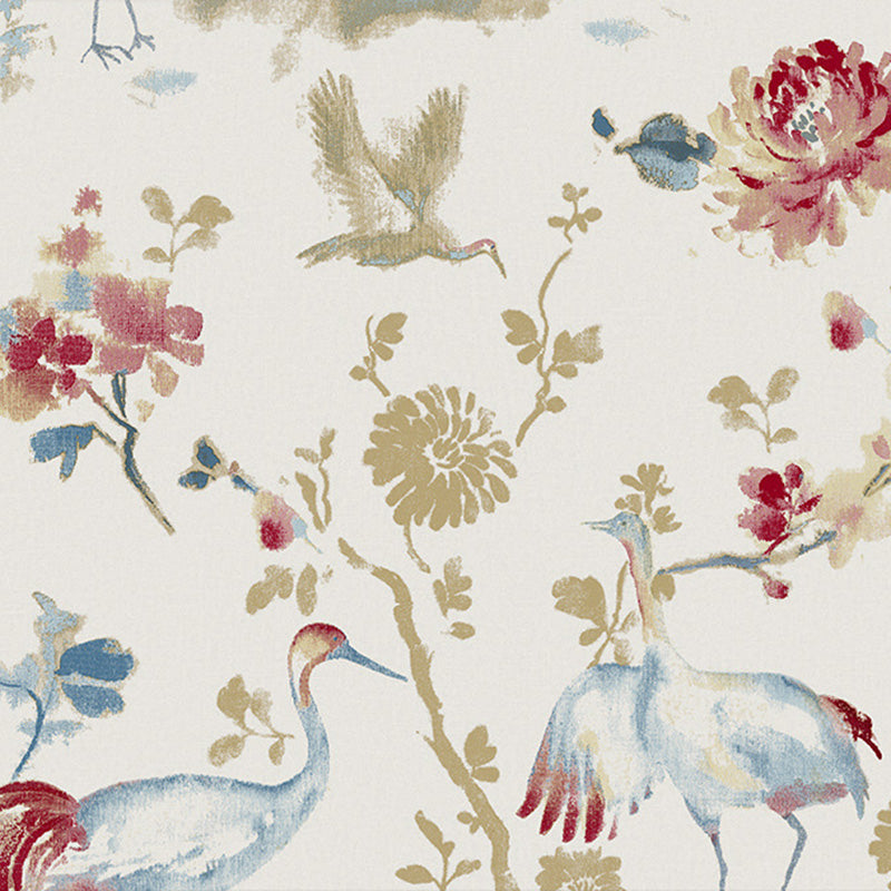 Rural Bird and Flower Wallpaper Roll for Home, 33' x 20.5