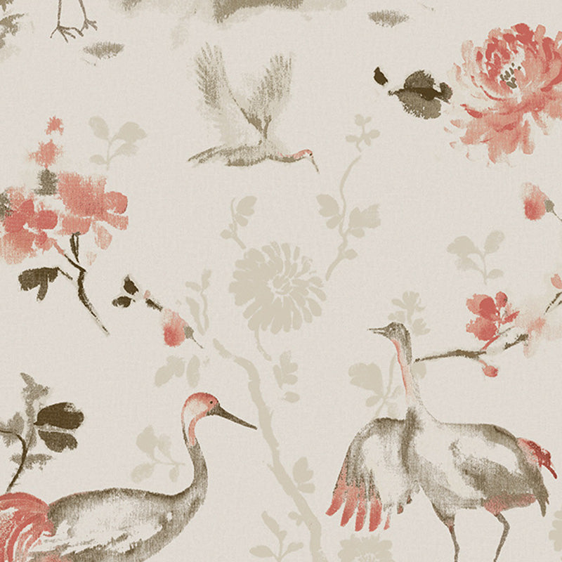 Rural Bird and Flower Wallpaper Roll for Home, 33' x 20.5