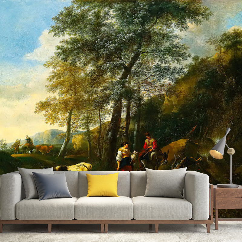 Waterproofing Oil Painting Wall Covering Personalized Size European Wall Mural for Living Room Clearhalo 'Wall Decor' 'Wall Mural' 1120840