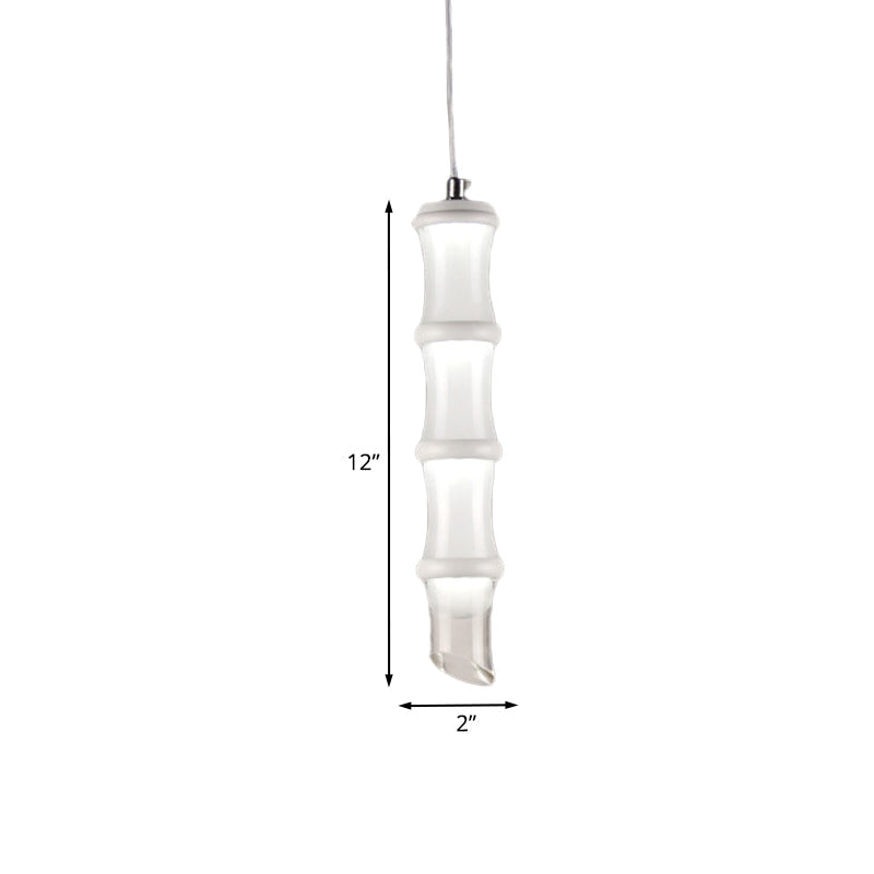 Acrylic Bamboo Pole Pendulum Light Modern White LED Ceiling Pendant in Warm/White Light Clearhalo 'Ceiling Lights' 'Modern Pendants' 'Modern' 'Pendant Lights' 'Pendants' Lighting' 1125157