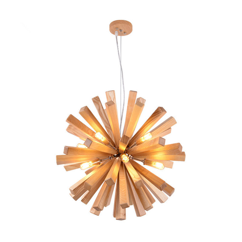 Starburst Chandelier Pendant Light Modernism Wood 14