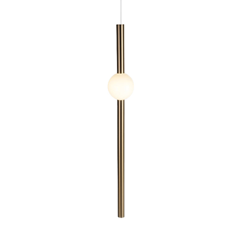 Tube White/Gold Glass Chandelier Lamp Modernist 1 Lights Gold/White Led Ceiling Pendant Light with Horizontal/Vertical Design Clearhalo 'Ceiling Lights' 'Chandeliers' 'Modern Chandeliers' 'Modern' Lighting' 113038