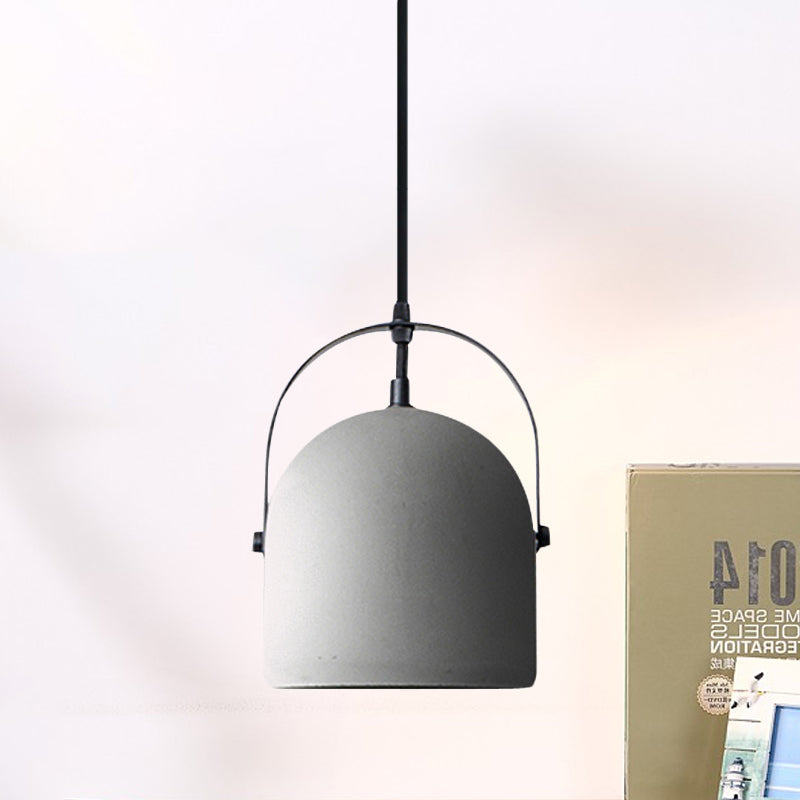 1 Head Cement Ceiling Pendant Light Industrial Style Gray Dome Shade Dining Room Suspension Light Clearhalo 'Ceiling Lights' 'Modern Pendants' 'Modern' 'Pendant Lights' 'Pendants' Lighting' 1135991