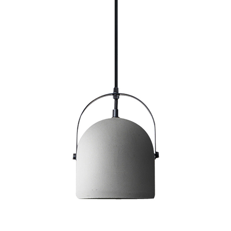 1 Head Cement Ceiling Pendant Light Industrial Style Gray Dome Shade Dining Room Suspension Light Clearhalo 'Ceiling Lights' 'Modern Pendants' 'Modern' 'Pendant Lights' 'Pendants' Lighting' 1135993