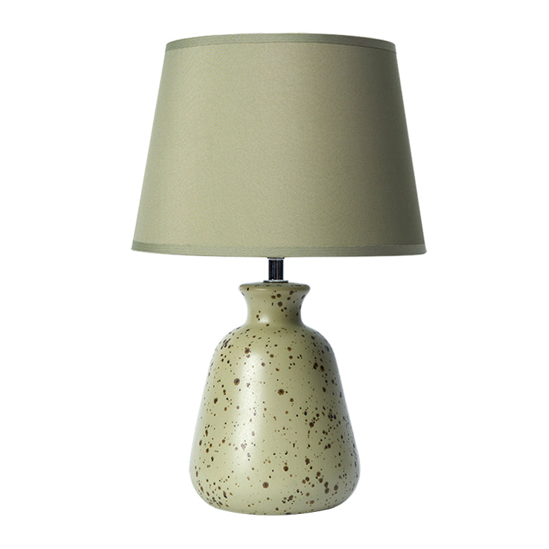 Ceramics Pottery Reading Book Light Rustic 3-Bulb Bedside Night Table Lamp with Shade in Light Green Clearhalo 'Lamps' 'Table Lamps' Lighting' 1136647