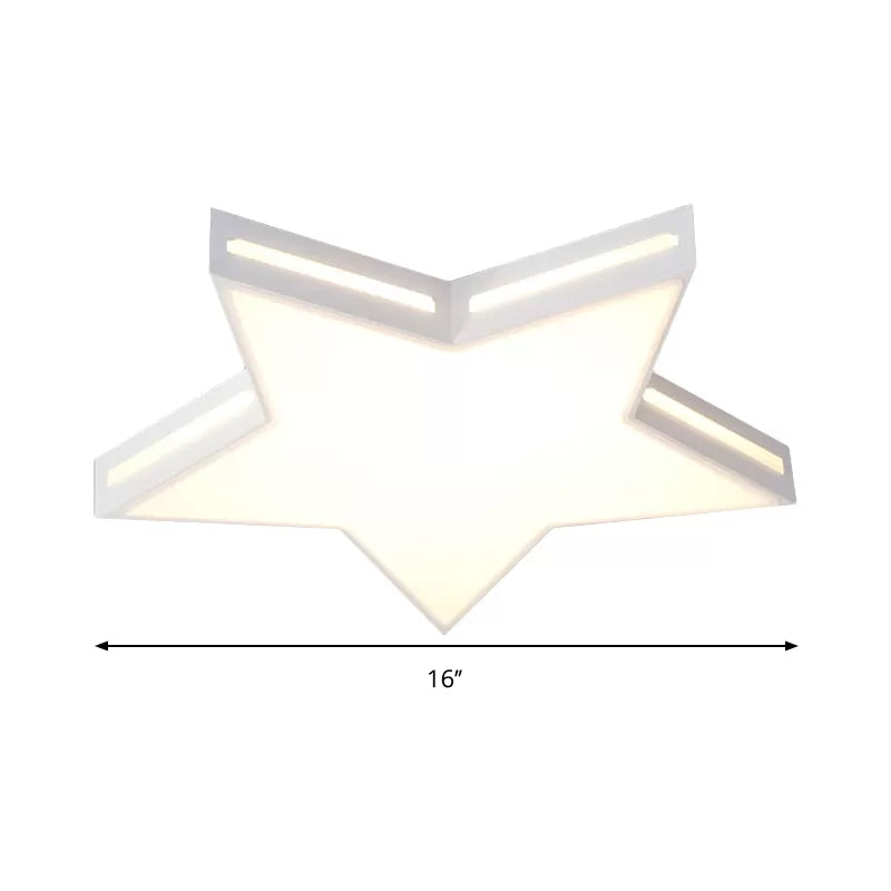 White Star Shaped Flush Ceiling Light Modern Acrylic LED Ceiling Lamp for Boys Bedroom Clearhalo 'Ceiling Lights' 'Close To Ceiling Lights' 'Close to ceiling' 'Flush mount' Lighting' 1148582