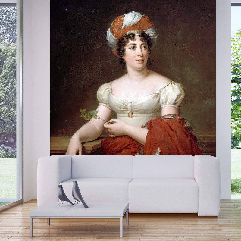 Glamorous Lady Wall Art for Guest Room Nostalgic Mural Wallpaper, Customized Size Available Clearhalo 'Wall Decor' 'Wall Mural' 1150528