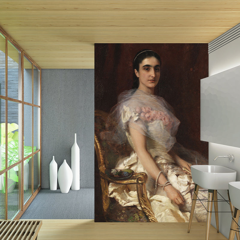 Decorative Fairy Lady Wall Covering Custom-Printed Traditional Wall Mural for Living Room Clearhalo 'Wall Decor' 'Wall Mural' 1150815