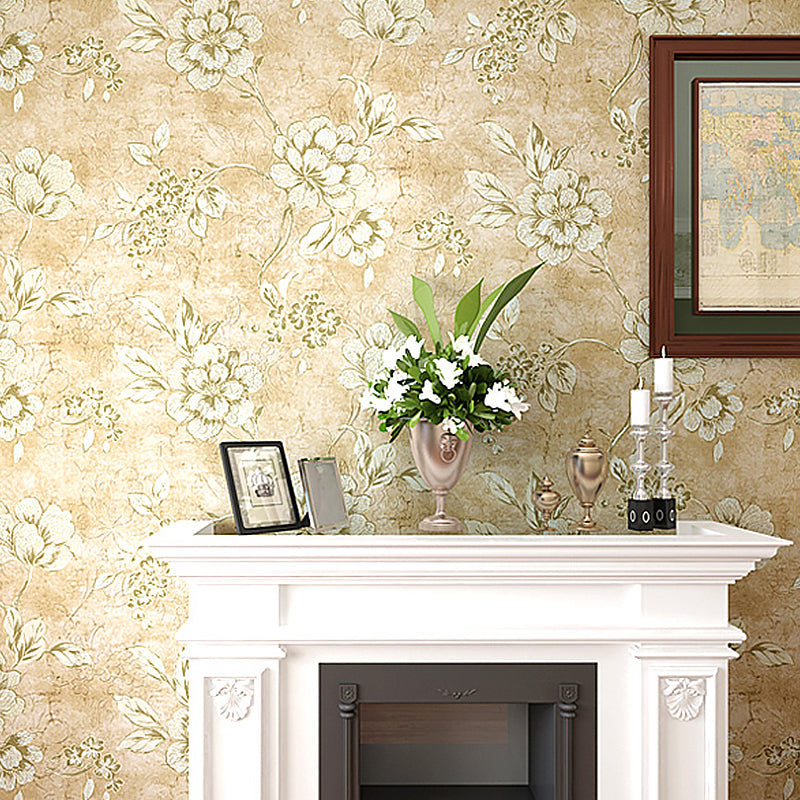 Farmhouse Peony Blossom Wallpaper Pastel Color Home Wall Covering, 33' L x 20.5