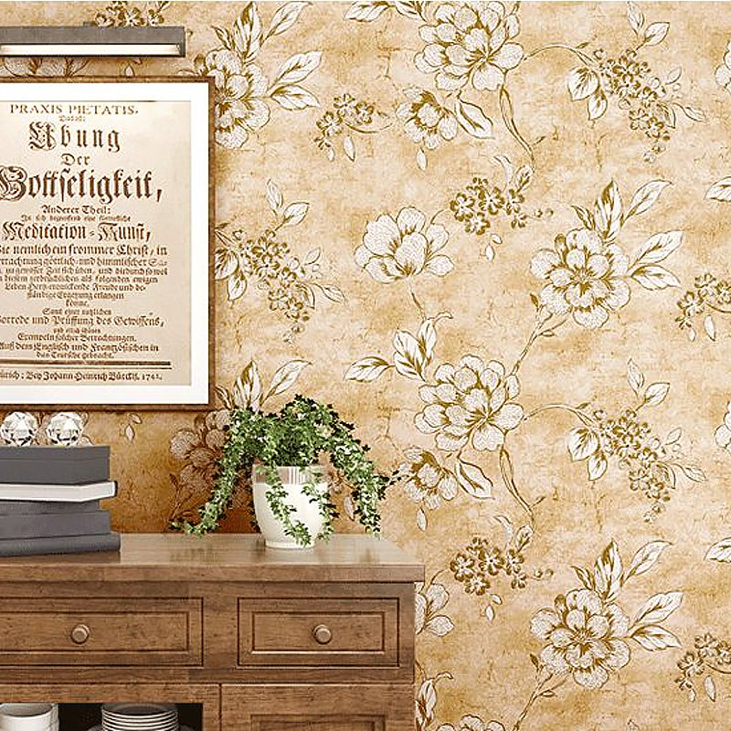 Farmhouse Peony Blossom Wallpaper Pastel Color Home Wall Covering, 33' L x 20.5