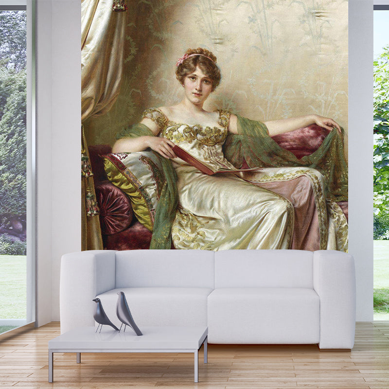 Illustration Fairy Lady Wall Mural Giant Wall Covering for Guest Room, Custom-Printed Clearhalo 'Wall Decor' 'Wall Mural' 1151412