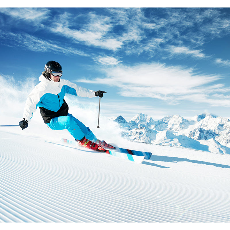 Full-Size Skiing Wall Paper Murals Blue and White Non-Woven Wall Art, Stain Resistant Clearhalo 'Wall Decor' 'Wall Mural' 1154239