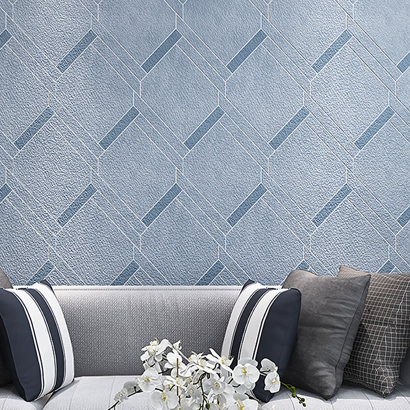 Matrix 57.1-sq ft Wallpaper Roll Pastel Color Textured Moisture Resistant Wall Art for Bedroom Ocean Blue Clearhalo 'Modern wall decor' 'Modern' 'Wallpaper' Wall Decor' 1169976