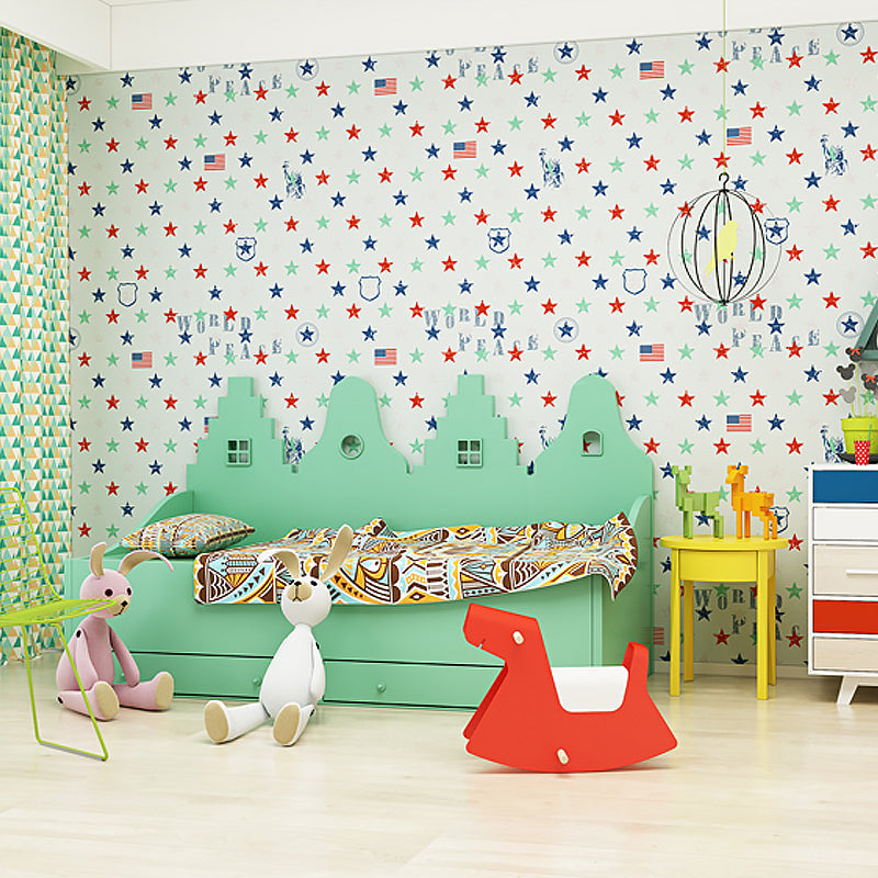 Novelty 54.2-sq ft Wallpaper Star Pattern Non-Pasted Wall Decor in Multi-Color for Kids Room Clearhalo 'Wall Decor' 'Wallpaper' 1170311