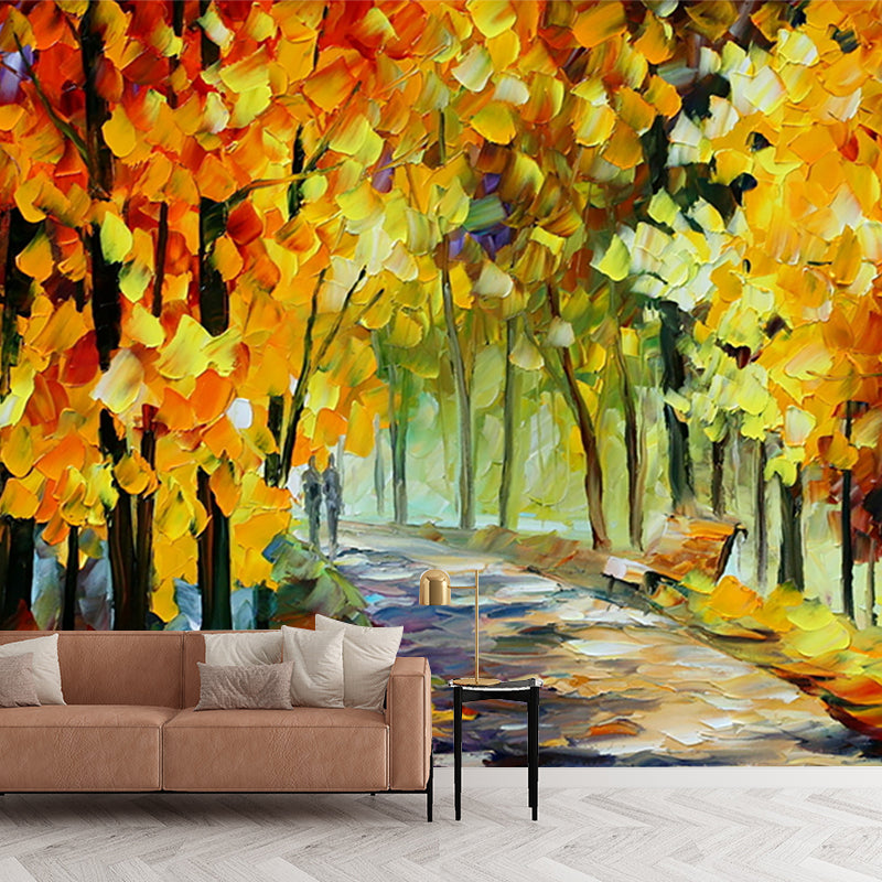 Large Size Scene Wall Murals Classic Under the Gold Arch Painting Wall Decor in Orange-Yellow Clearhalo 'Wall Decor' 'Wall Mural' 1171144