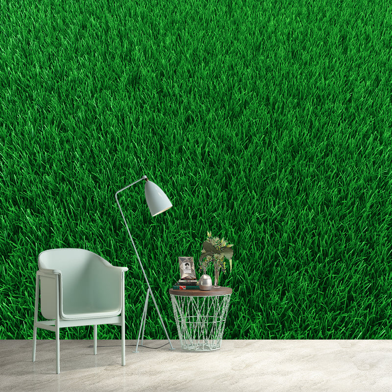 Green Paddy Field Overlook Mural Stain-Resistant Wall Covering for Dining Room, Custom Size Available Clearhalo 'Wall Decor' 'Wall Mural' 1171508