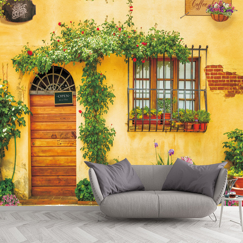 Photography Courtyard Wallpaper Murals Whole Wall Decor for Living Room, Customized Size Clearhalo 'Wall Decor' 'Wall Mural' 1171539