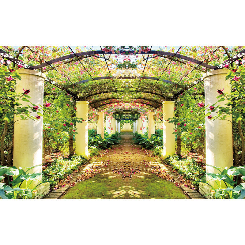 3D Visual Garden Pathway Mural Novelty Stain Resistant Living Room Wall Art, Custom Size Available Clearhalo 'Wall Decor' 'Wall Mural' 1171560