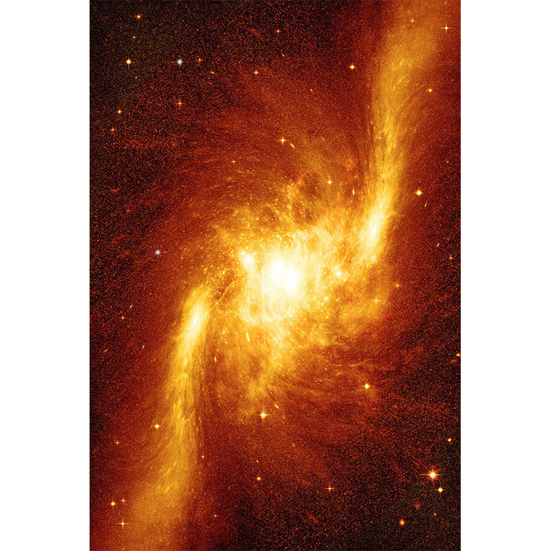 Novelty Universe Nebula Wall Murals Orange-Yellow Stain Resistant Wall Art for Corridor Clearhalo 'Wall Decor' 'Wall Mural' 1171625