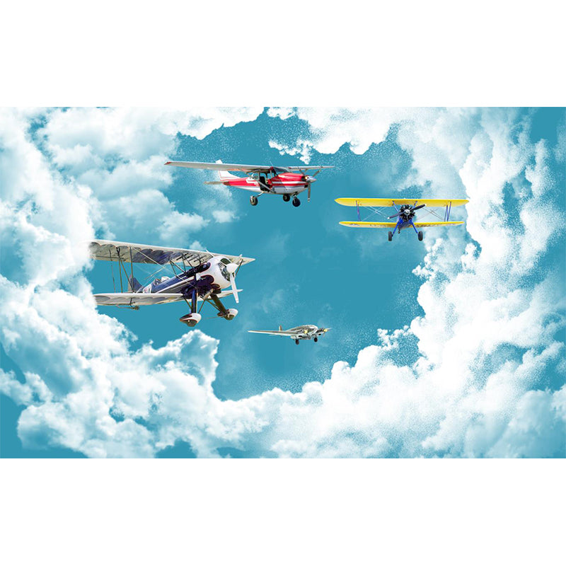 Photography Biplane Wall Paper Murals Whole Wall Covering for Bedroom Decor, Customized Size Clearhalo 'Wall Decor' 'Wall Mural' 1171660