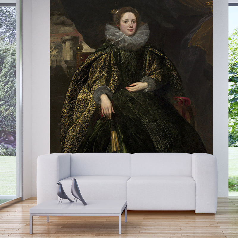 Marchesa Balbi Portrait Murals Wallpaper Classic Non-Woven Wall Covering for Decor Clearhalo 'Wall Decor' 'Wall Mural' 1172108