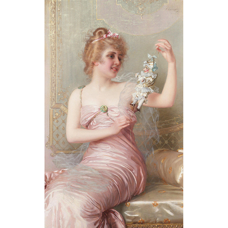 Classic Corcos The Plaything Murals for Bedroom Decoration Full-Size Wall Art in Pink Clearhalo 'Wall Decor' 'Wall Mural' 1172140