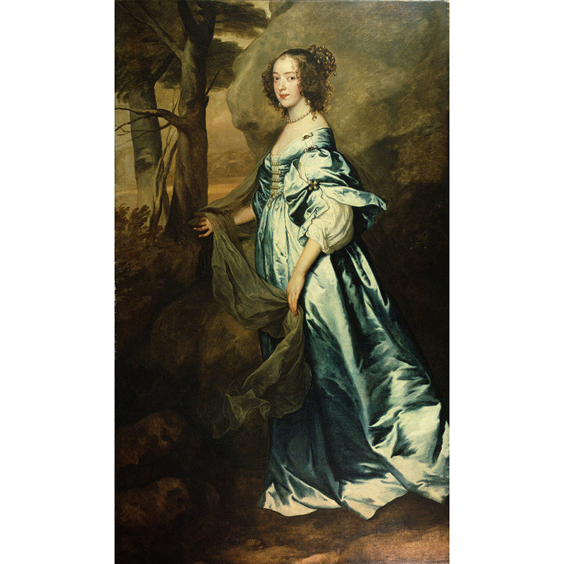 Blue-Brown Classic Murals Customized Portrait of Lady Anne Carey Wall Art for Decor Clearhalo 'Wall Decor' 'Wall Mural' 1172260