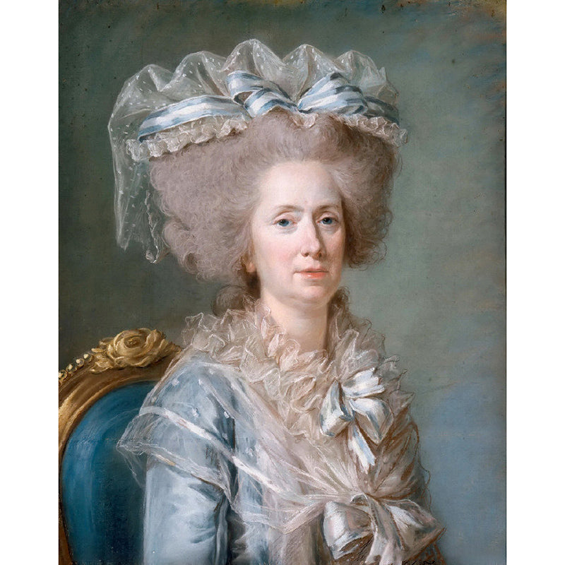 Portrait Adelaide Labille-Guiard Murals Victorian Style Non-Woven Wall Art in Grey-Blue Clearhalo 'Wall Decor' 'Wall Mural' 1172335