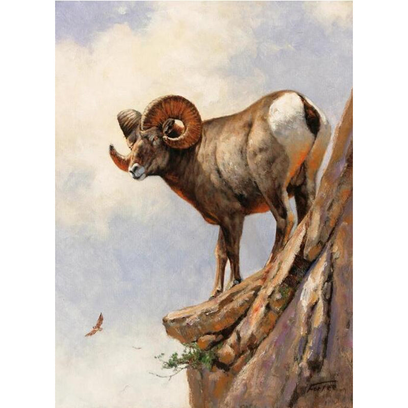 Brown Ram Sheep Wallpaper Murals Stain-Resistant Wall Decoration for Living Room Clearhalo 'Wall Decor' 'Wall Mural' 1172518