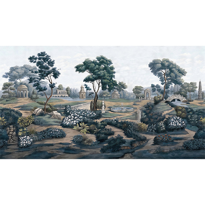 Classic Ellington Park Murals in Blackish Green Moisture Resistant Wall Covering for Living Room Clearhalo 'Wall Decor' 'Wall Mural' 1172768