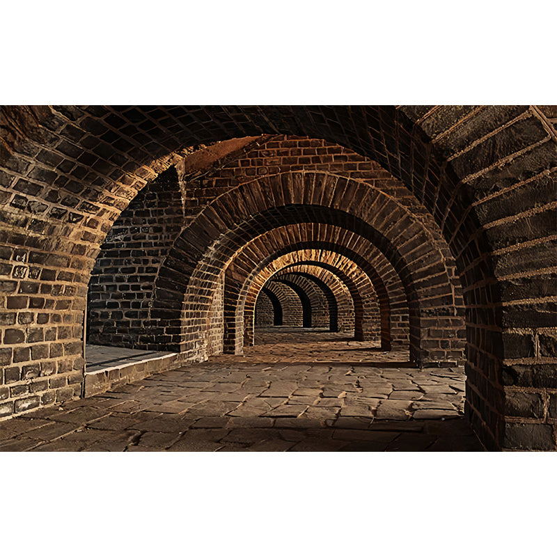 Moisture Resistant Arched Cellar Murals Custom Contemporary Wall Covering for Library Clearhalo 'Wall Decor' 'Wall Mural' 1172783