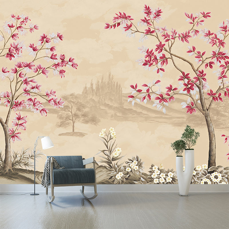 Chinese Lake Scenic Wall Murals Pastel Color Moisture Resistant Wall Covering for Accent Wall Clearhalo 'Wall Decor' 'Wall Mural' 1172951