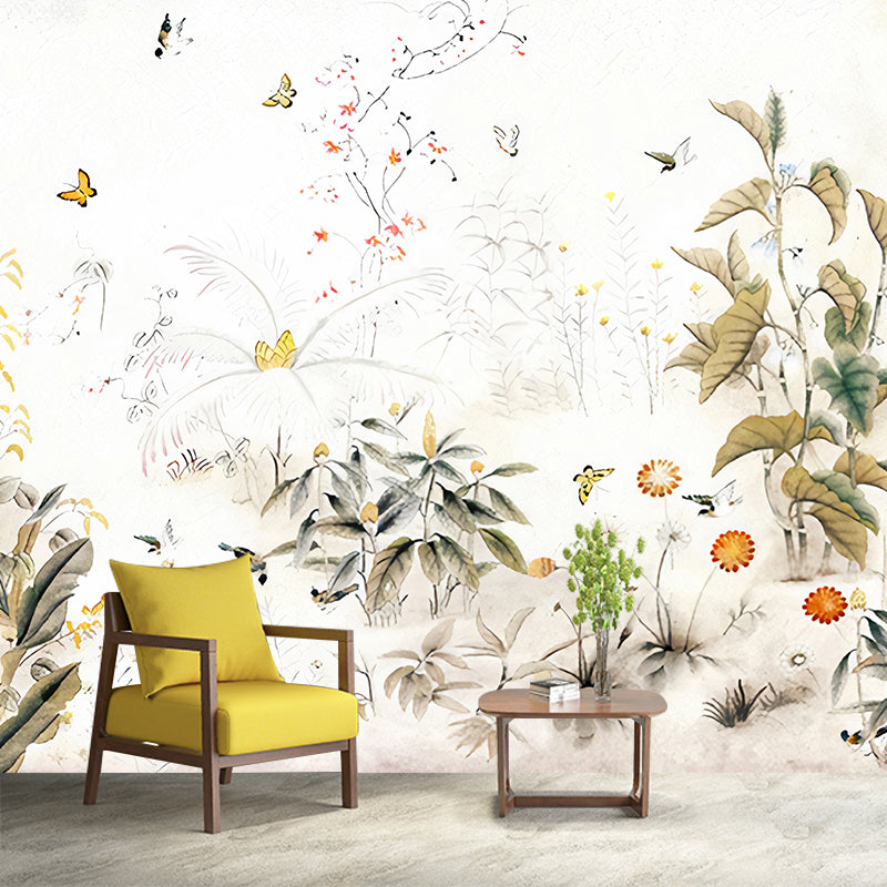 Botanics Wallpaper Murals Modern Waterproof Living Room Wall Covering, Size Optional Clearhalo 'Wall Decor' 'Wall Mural' 1173046