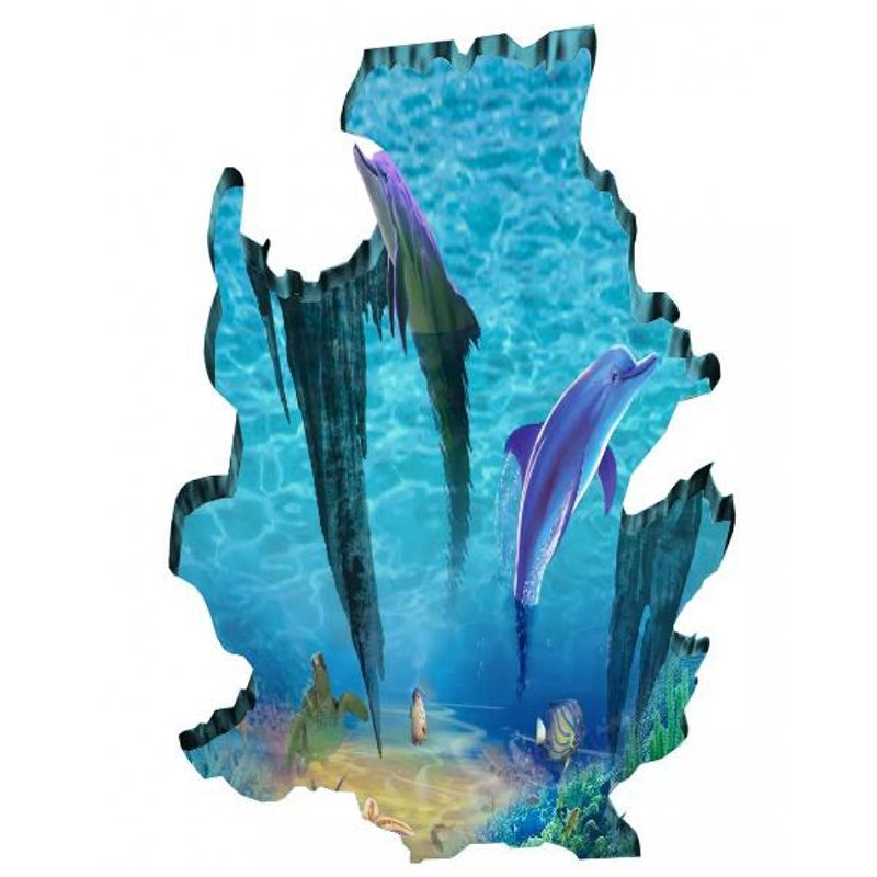 Dolphin in Ice Hole Murals Cartoon Stain-Resistant Childrens Bedroom Wall Decoration, Custom Made Clearhalo 'Wall Decor' 'Wall Mural' 1173143