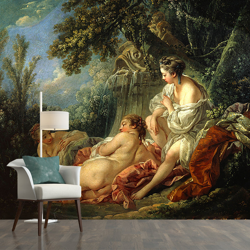 Stain-Proof Wallpaper Murals Retro Non-Woven Wall Art with Francois Boucher The Four Seasons Pattern Clearhalo 'Wall Decor' 'Wall Mural' 1181318