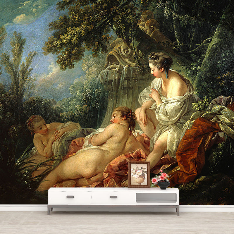 Stain-Proof Wallpaper Murals Retro Non-Woven Wall Art with Francois Boucher The Four Seasons Pattern Clearhalo 'Wall Decor' 'Wall Mural' 1181319