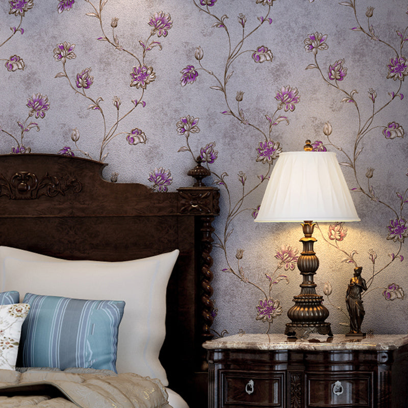 Soft Color Floral Wallpaper Non-Pasted Wall Decoration for Bedroom, 33' L x 20.5