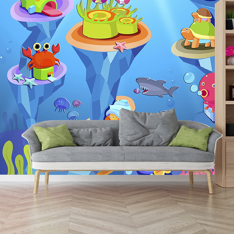 Stain Resistant Fantasy Murals Personalised Size Cartoon Wall Covering for Accent Wall Clearhalo 'Wall Decor' 'Wall Mural' 1185690