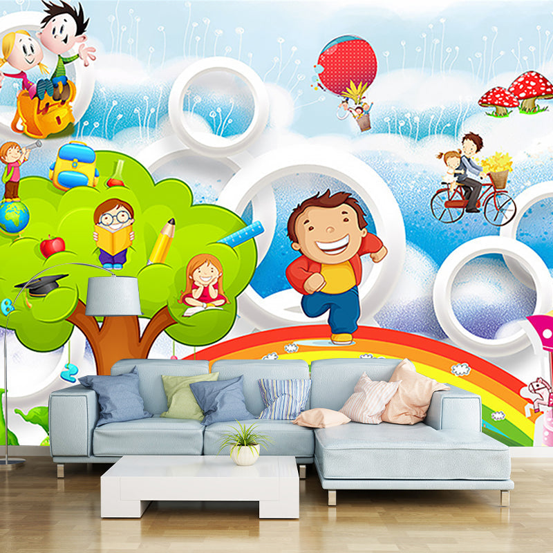 Illustration Adventure Murals Wallpaper for Kids Bedroom, Multi-Colored, Full Size Clearhalo 'Wall Decor' 'Wall Mural' 1185705