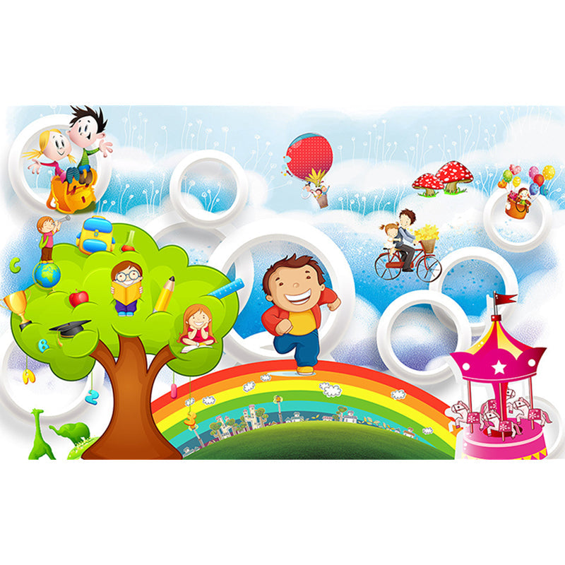 Illustration Adventure Murals Wallpaper for Kids Bedroom, Multi-Colored, Full Size Clearhalo 'Wall Decor' 'Wall Mural' 1185707