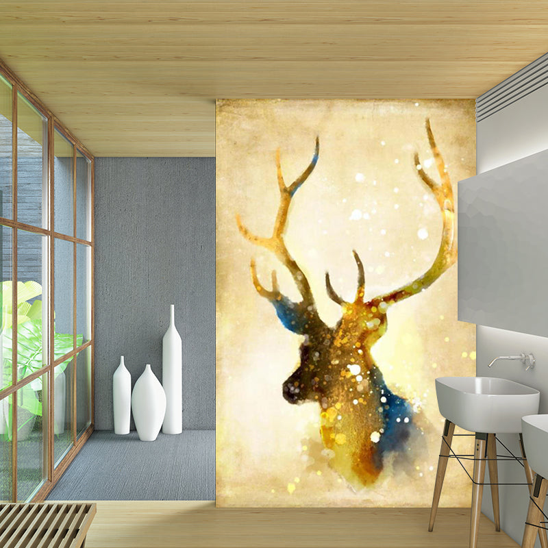 Environmental Elk Wall Paper Murals Modern Non-Woven Fabric Wall Decor, Customize Size Available Clearhalo 'Wall Decor' 'Wall Mural' 1185925