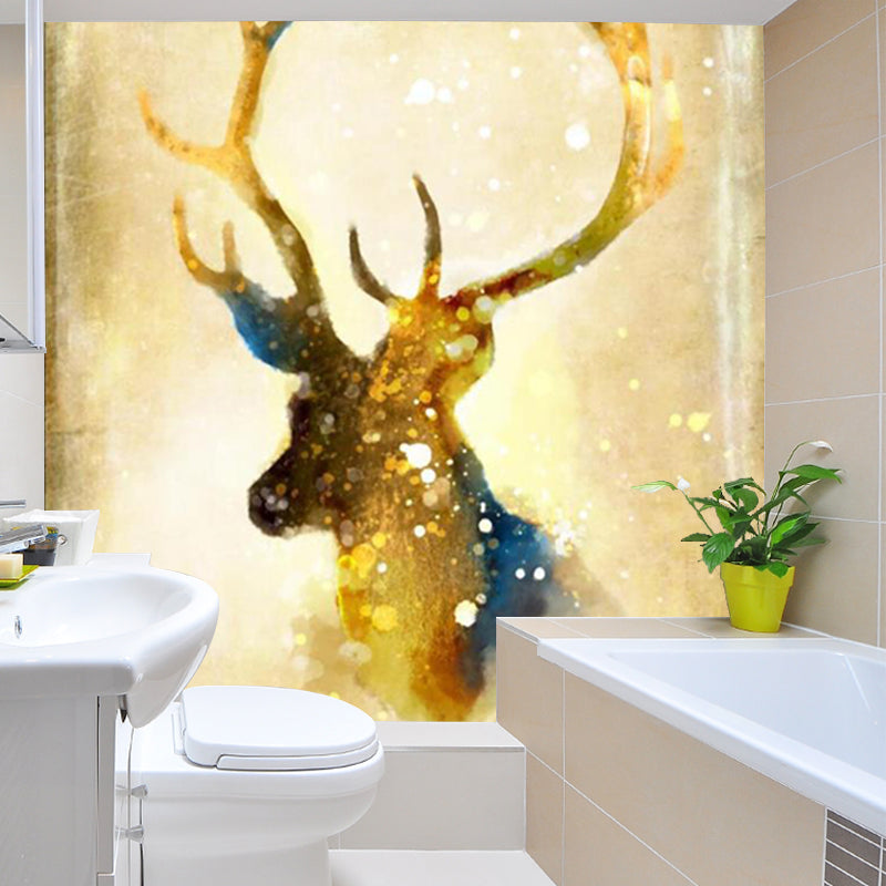 Environmental Elk Wall Paper Murals Modern Non-Woven Fabric Wall Decor, Customize Size Available Clearhalo 'Wall Decor' 'Wall Mural' 1185926