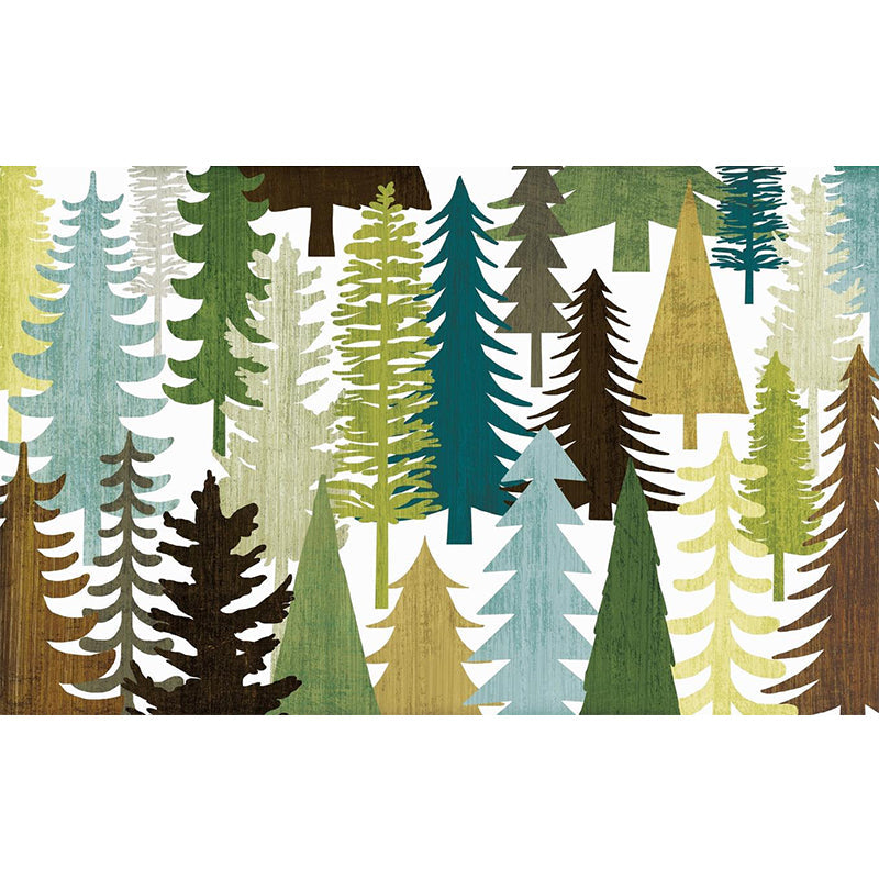 Whole Trees Mural in Soft Color Non-Woven Fabric Wall Art for Decoration, Personalised Size Clearhalo 'Wall Decor' 'Wall Mural' 1185982