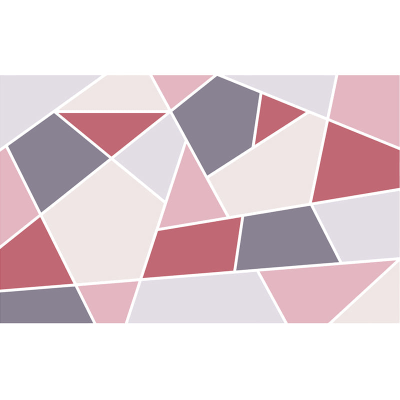 Full Size Geometry Wallpaper Mural Contemporary Tangram Wall Covering in Grey and Pink Clearhalo 'Wall Decor' 'Wall Mural' 1185997