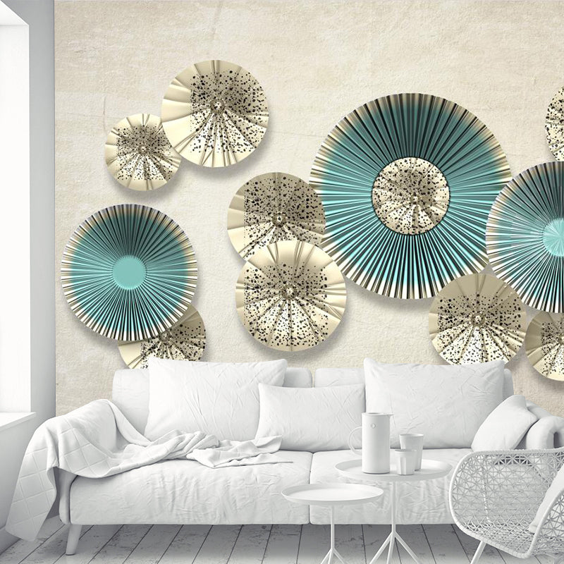 Lotus Leaf Inspired Wall Mural Brown Modern Style Wall Decoration for Living Room Clearhalo 'Wall Decor' 'Wall Mural' 1186045