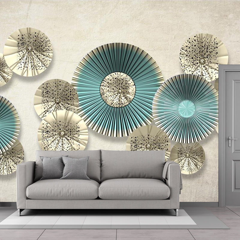 Lotus Leaf Inspired Wall Mural Brown Modern Style Wall Decoration for Living Room Clearhalo 'Wall Decor' 'Wall Mural' 1186046