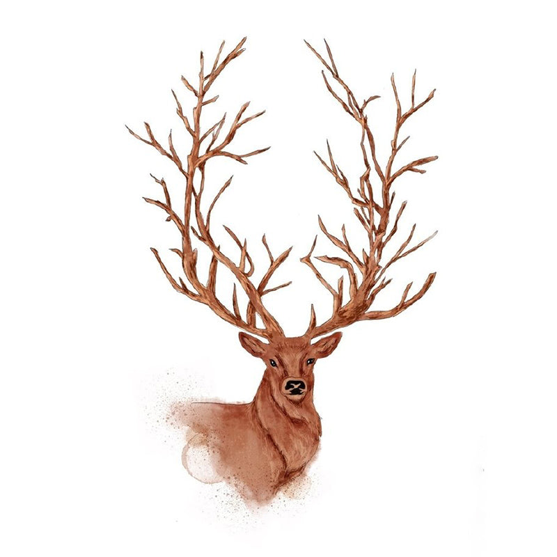 Non-Woven Waterproof Mural Nordic Style Deer Patterned Wall Covering in Brown for Home Clearhalo 'Wall Decor' 'Wall Mural' 1186177