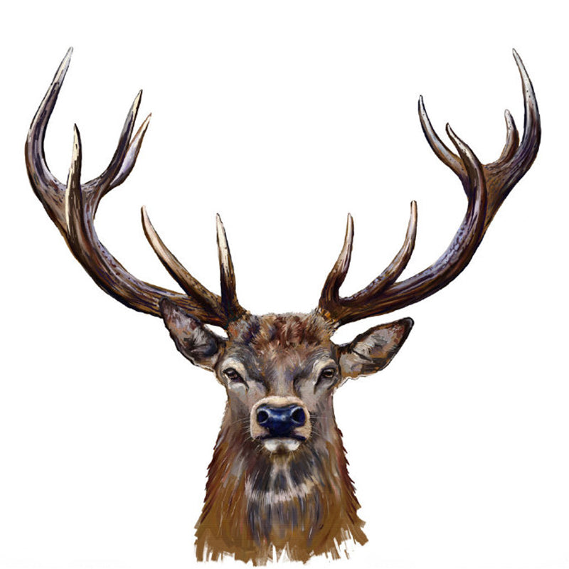 Scandinavian Male Deer Mural Decal Brown Living Room Wall Decor, Made to Measure Clearhalo 'Wall Decor' 'Wall Mural' 1186182