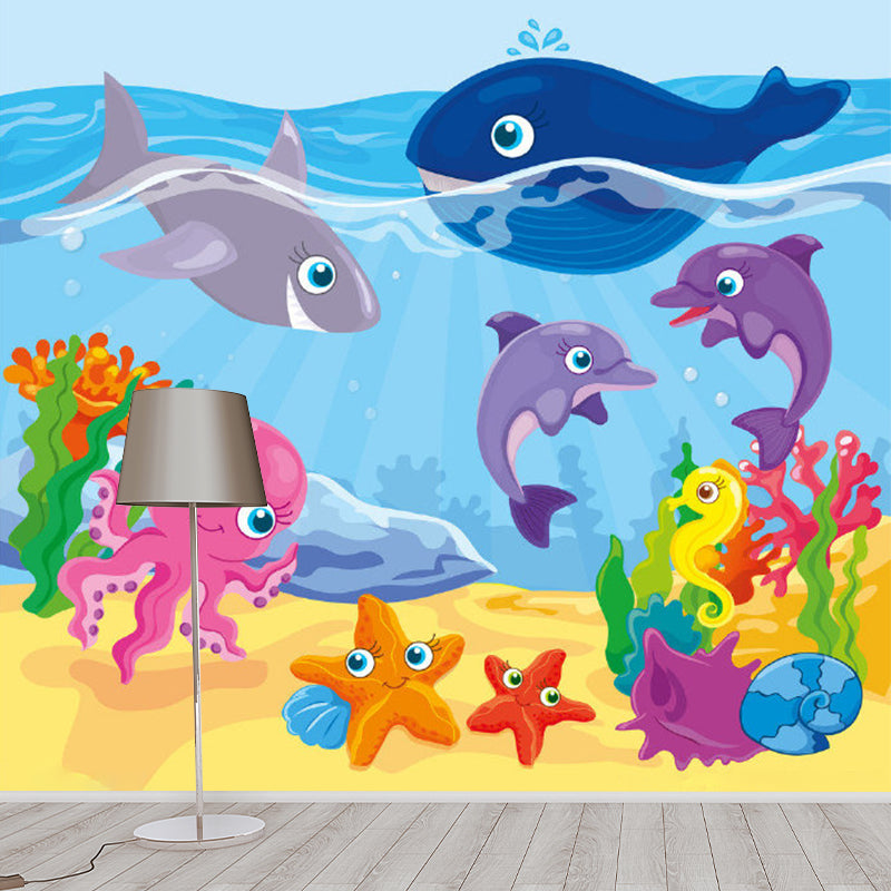 Moisture Resistant Murals for Wall Cartoon Style Non-Woven Fabric Wall Decor, Customize Size Available Clearhalo 'Wall Decor' 'Wall Mural' 1186451